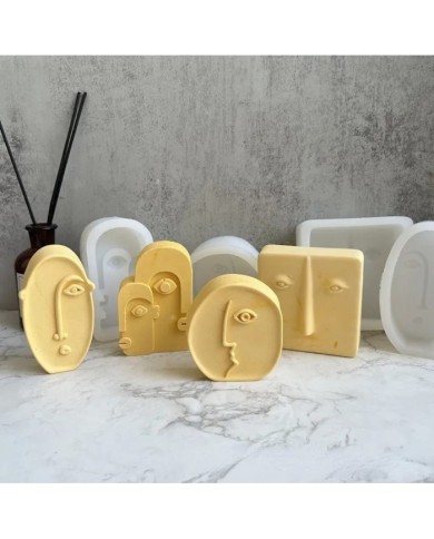 Dörtlü Surat Mum Kalıbı - Hobi Silikon Kalıbı -Kod:488