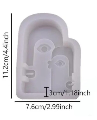 İki Kafa Mum Kalıbı - Hobi Silikon Kalıbı -Kod:509