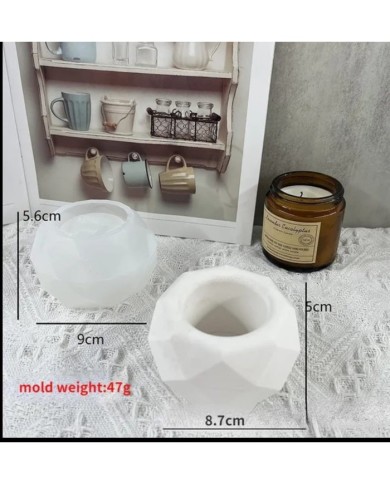 Altıgen Beton Saksı Kalıbı - Hobi Silikon Kalıbı -Kod: