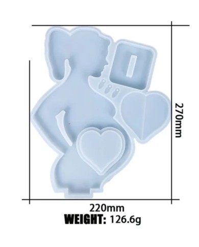 Hamile Kadın Dekoratif Epoksi Kalıbı - Hobi Silikon Kalıbı -Kod:1084