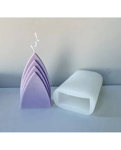 Geometrik Dağ Mum Kalıbı - Hobi Silikon Kalıbı -Kod:485