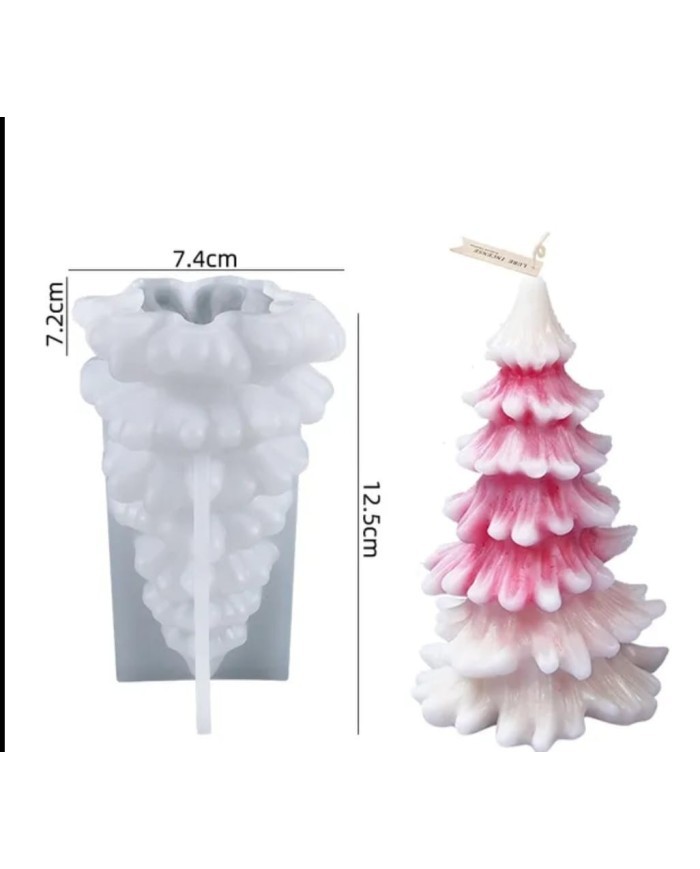 Çam Ağacı Mum- Hobi Silikon Kalıbı - Model:3 -Kod:421