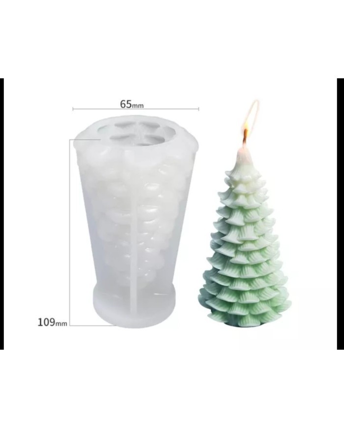 Çam Ağacı Mum- Hobi Silikon Kalıbı - Model:4 -Kod: