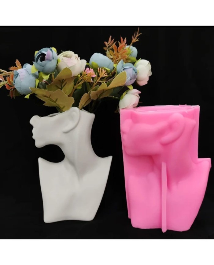 İskandinav İnsan Vazo Dekoratif Beton Kalıbı - Hobi Silikon Kalıbı -Kod:1064